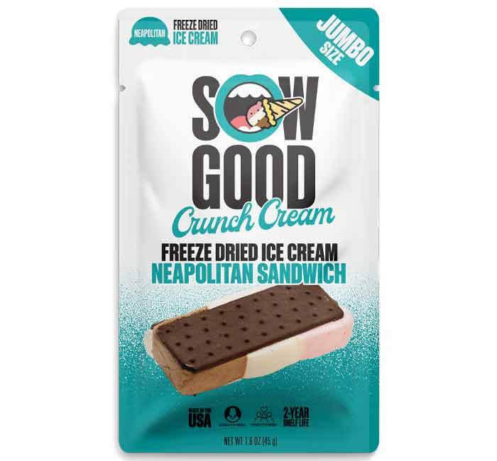 Sow Good Freeze Dried Ice Cream Neapolitan Sandwich